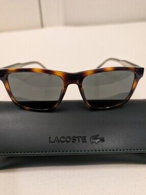 Lacoste Tortoiseshell Frame Sunglasses with Green Lenses